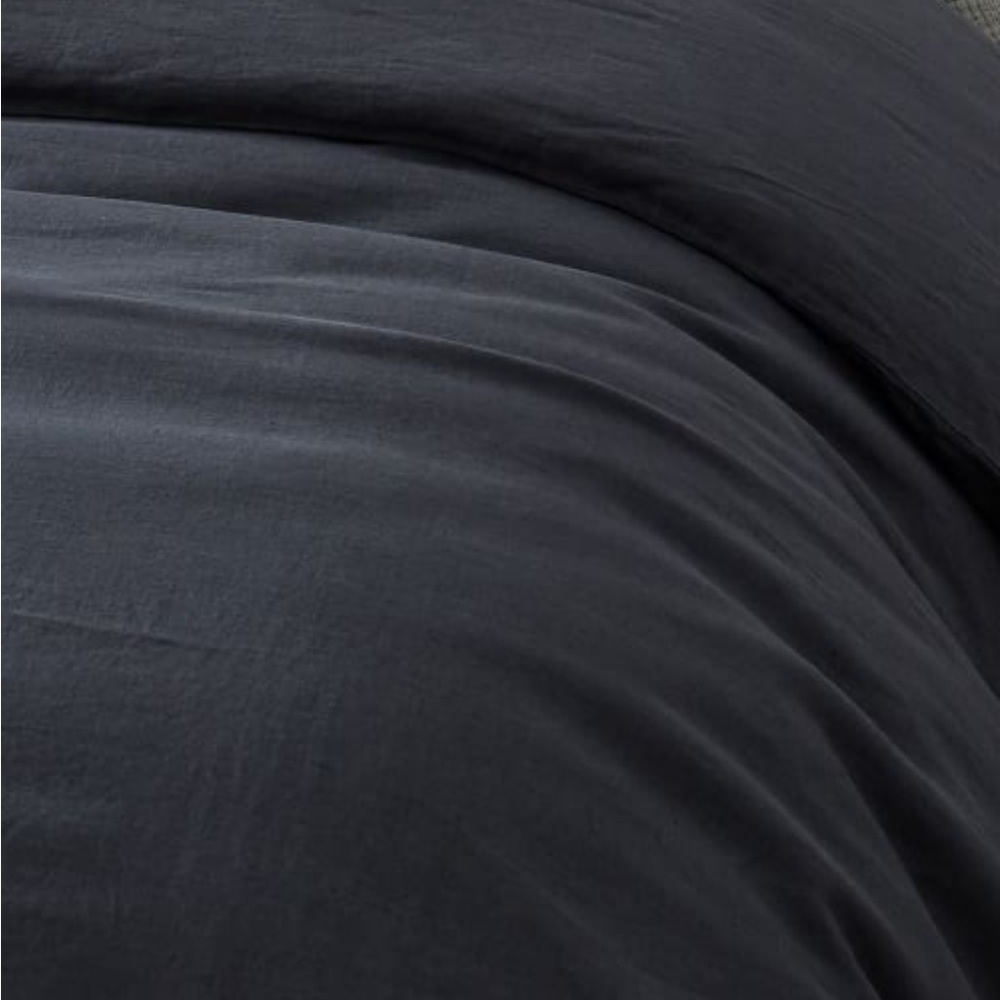 west elm european linen full/qn duvet NO SHAMS  in graphite